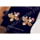 Серьги diamond multi-colored butterfly aesthetic